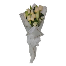 Bouquet en lirios y rosas Blancas TO20-7