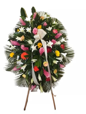 Ramo de pie fúnebre con flores exóticas
