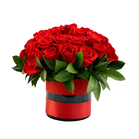 Arreglo de Rosas con Cilindro "Intenso amor especial"