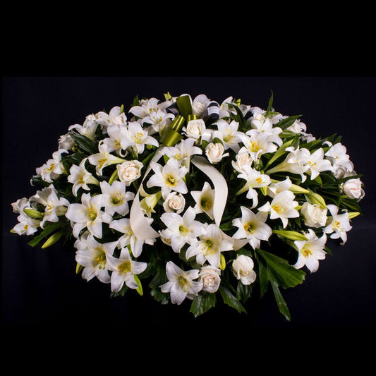 Ramo Funebre Estilo Cascada - Esperanza - comprar flores a domicilio online en bogota